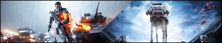 Key art for Battlefield 4 and Star Wars Battlefront.